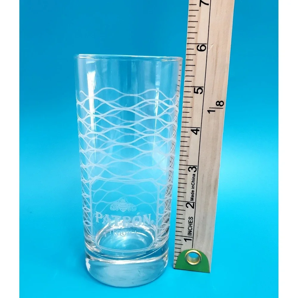 Set Of 4 ◇ Patron Tequila Tall Highball Etched Glass‎ Tumblers 10oz◇NEW◇Lmt Ed.